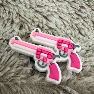 Pink and White Guns CROCS Jibbitz Shoe Charm 5/$20